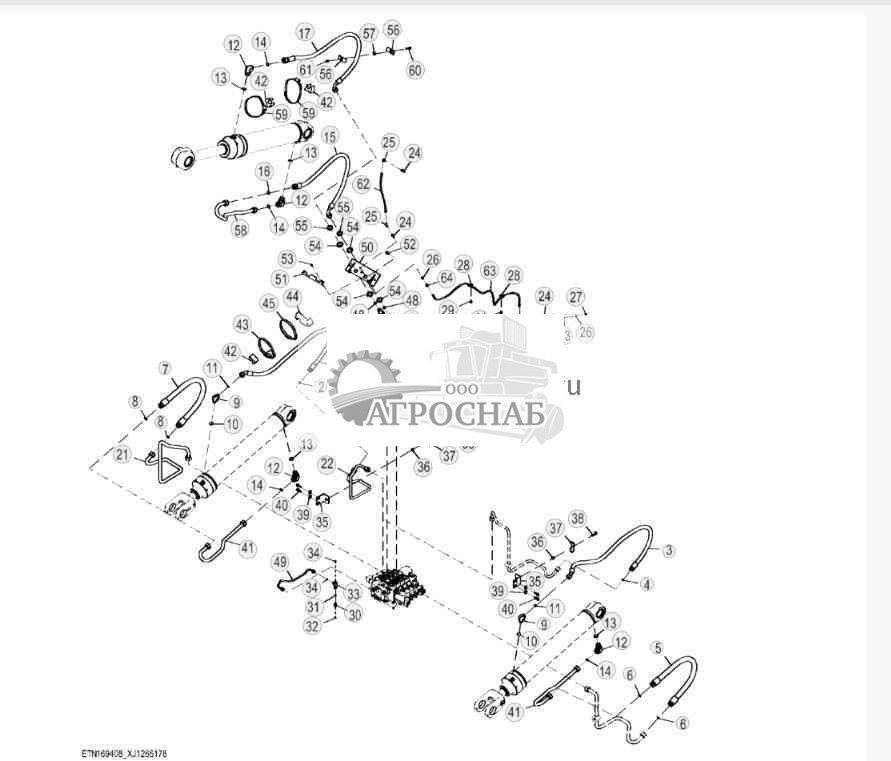 Three Function Hydraulic Lines, Standard Z-Bar (2 of 3) 